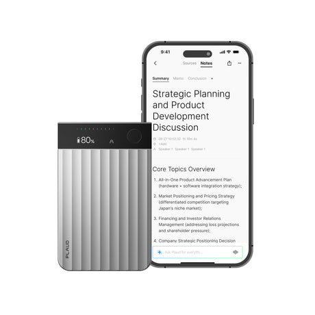 Dyktafon Plaud Note Pro (srebrny, 64 GB, Bluetooth (BLE 5.4), dwuzakresowe Wi-Fi (2,4 GHz 5 GHz))