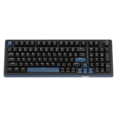 Klawiatura mechaniczna Ducky OK-M-98 RGB (czarna, układ US (QWERTY), KTT linear, 96%, RGB, hot-swap, PBT, 2,4 GHz | Bluetooth | USB-C)