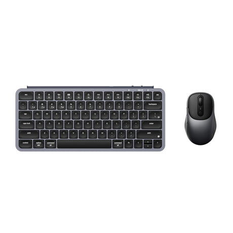 Zestaw klawiatury Keychron b1 pro i bezprzewodowej myszy bm24 do komputerów stacjonarnych (szary, układ amerykański (qwerty), przełączniki nożycowe, 75%, 100–2400 dpi, nasadki klawiszy abs, 2,4 GHz | bluetooth | USB)