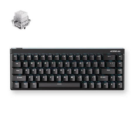 Klawiatura do gier Mchose ace 68 Air Hall Effect z przełącznikiem magnetycznym (czarna, układ amerykański (qwerty), mount tai gt he, 65%, rgb, hot swap, nasadki klawiszy pbt, USB-C, czujnik efektu Halla)