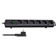 Brennerstuhl Comfort-Line Plus, gniazdo 6-kierunkowe (czarne, z płaską wtyczką, 2m h05vv-f 3g1,5)