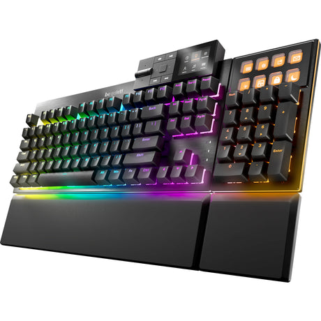 Bądź cicho! Mechaniczna klawiatura do gier z ciemnym mocowaniem, cicha, dotykowa rgb (czarna, układ amerykański (qwerty), cicha dotykowa, 100%, argb, podwójne klawisze pbt, stacja dokująca do multimediów)