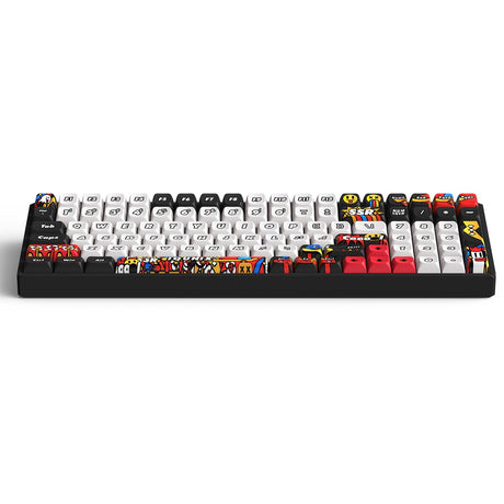 Bezprzewodowa klawiatura mechaniczna Iqunix f97 graffiti diary (czarna, układ amerykański (qwerty), wiśniowy mx brązowy, 96%, diody rgb, możliwość wymiany podczas pracy, pbt, 2,4 GHz | bluetooth 5.1 | usb-c)