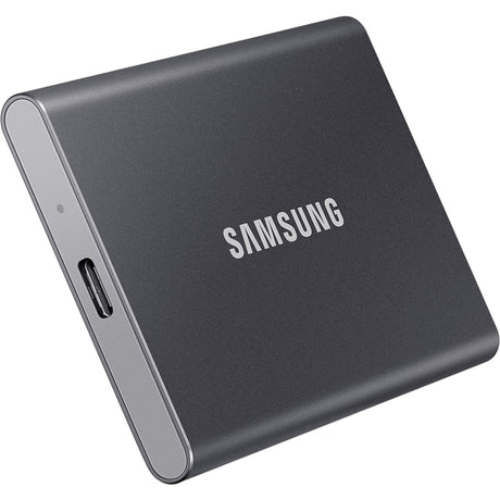 Zewnętrzny dysk SSD Samsung szary 57 mm x 85 mm x 8 mm