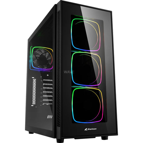 Obudowa Sharkoon TG6 RGB Midi Tower (czarna | 4x USB-A | RGB | szkło hartowane)
