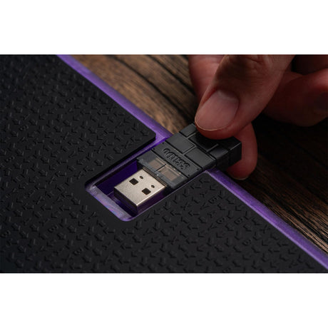 Kontroler 8bitdo arcade - przezroczysta fioletowa edycja sygnowana (fioletowa przezroczysta, 2,4 GHz Bluetooth USB, Nintendo Switch 1 + 2, PC)