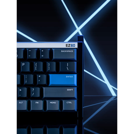 Klawiatura do gier Iqunix ez60 z przełącznikiem magnetycznym (czarna, układ amerykański (qwerty), gateron star trail, 60%, rgb, klawisze pbt z podwójnym strzałem)