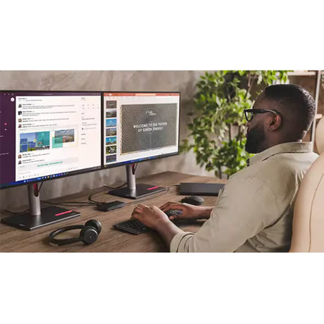 Stacja dokująca podróżna Lenovo USB-C na 2 ekrany (z adapterem) stacja dokująca (czarna)