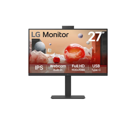 Monitor LG 27ba850 27 (czarny, HDMI, Display Port, audio, LAN, USB-C, kamera internetowa)