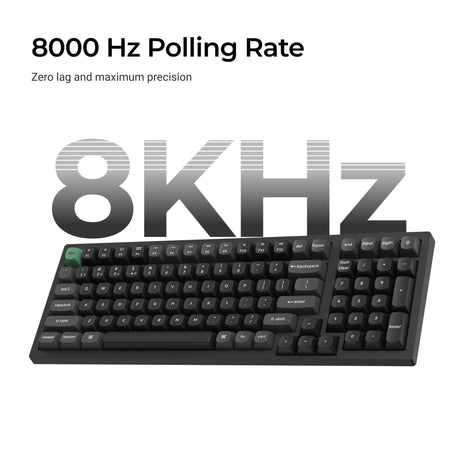 Keychron k4 ultra 8k wireless custom mechanical keyboard (zwart, us lay-out (qwerty), apex banana, 96%, rgb leds, osa double-shot pbt, usb-c | 2.4 ghz | bluetooth 5.2)