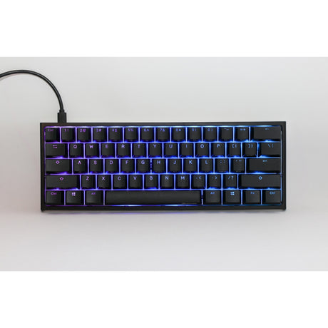 Mechaniczna klawiatura do gier Ducky one 2 pro mini classic rgb (czarna, układ amerykański (qwerty), wiśnia mx speed srebrna, 60%, dioda rgb, double-shot pbt, mechanika szarlatanu)
