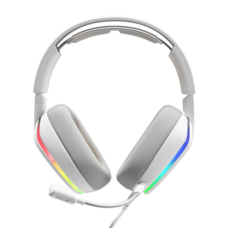 Glorious GHS Eternal RGB - stereofoniczny zestaw słuchawkowy do gier RGB nauszny zestaw słuchawkowy do gier (biały, PC, PS5, PS4, Switch, USB-C)