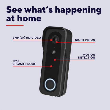 Kamera domofonowa Trust Doorcam-3000 Smart WiFi (czarna, 2,4 GHz WiFi)