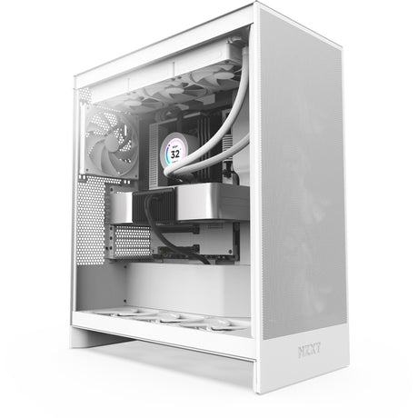 Nzxt h7 flow (2024) obudowa midi tower (biała | 2x USB-A | 1x USB-C | szkło hartowane)