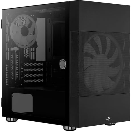Obudowa mini tower Aerocool atomic v2 (czarna | 2x USB-A | okienko)