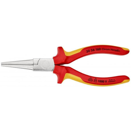 Szczypce długie Knipex, chromowane, izolowane, z wielokomponentowymi uchwytami, testowane przez VDE 160 mm - 3036160