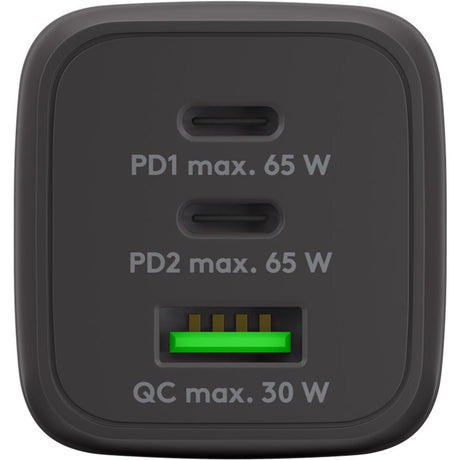 Szybka ładowarka Goobay USB-C nano (65 W) i tekstylny kabel USB-C (czarny, 1 metr)