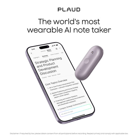 Dyktafon Plaud Notepin (fioletowy, 64 GB, Bluetooth 5.2 BLE (Bluetooth low Energy) Wi-Fi)
