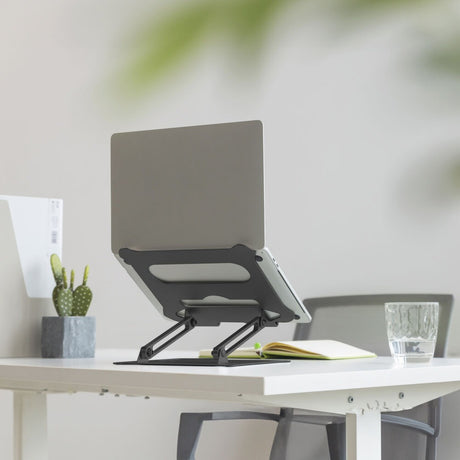 Podstawka pod laptopa Act Connect, aluminiowa, składana, z płynną regulacją wysokości (czarna)