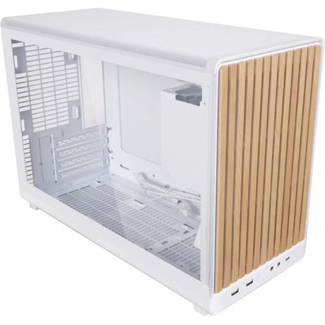 Lian li a3-matx biała (edycja drewniana) obudowa midi tower (biały kolor drewna | 2x USB-A | 1x USB-C | szkło hartowane)