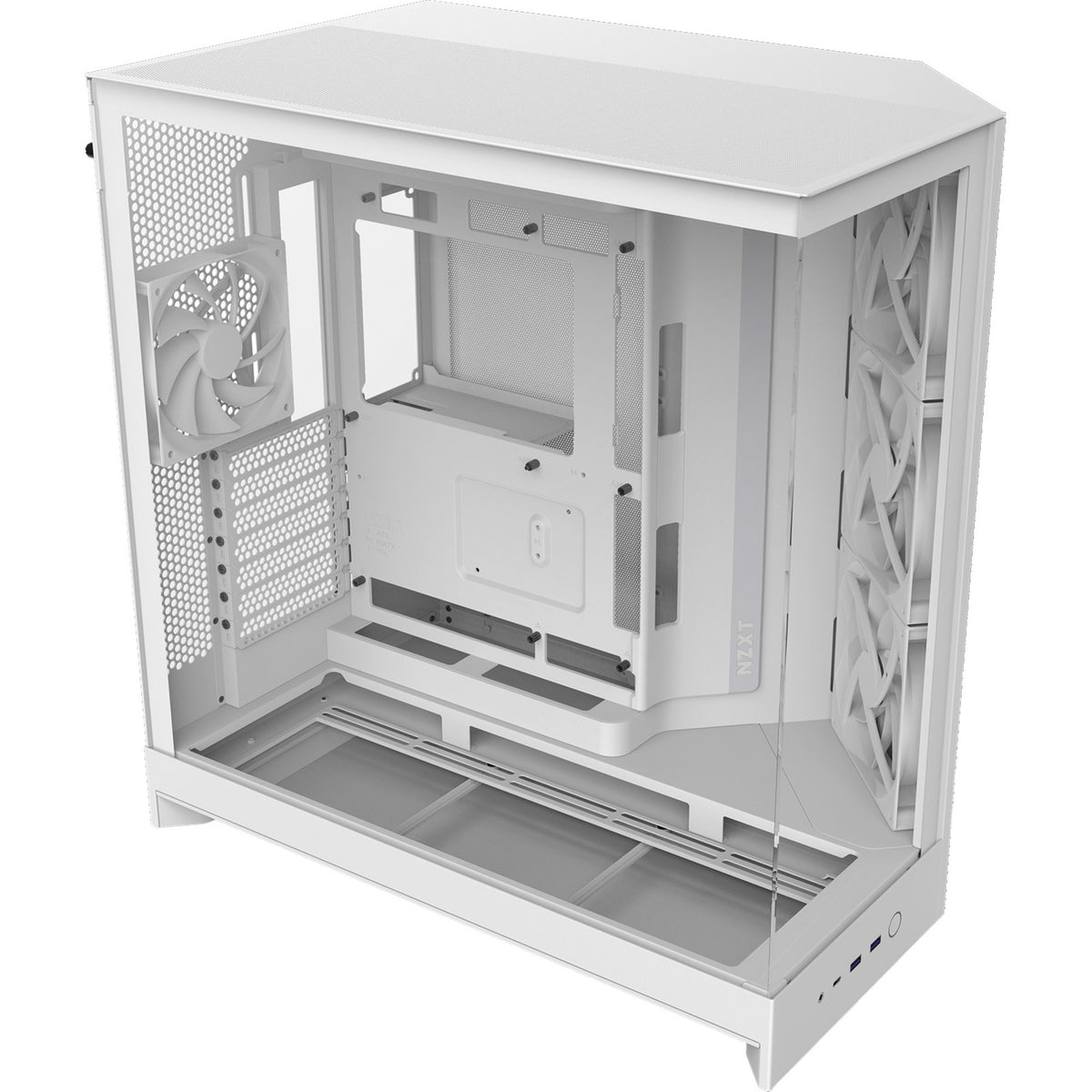 Obudowa midi tower Nzxt h9 flow (biała (matowa) | 2x USB-A | 1x USB-C | szkło hartowane)