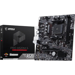 Msi pro a520m-s socket am4 moederbord (raid, gb-lan, sound, µatx)