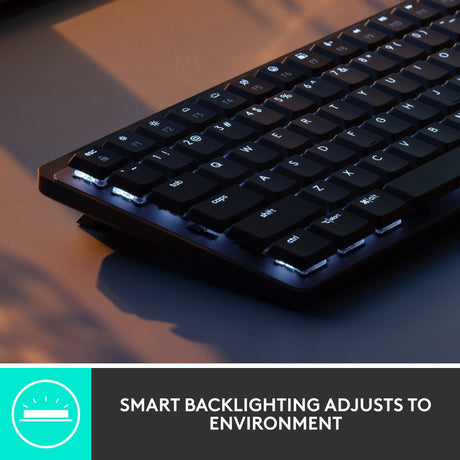 Mechaniczna mini klawiatura Logitech MX (czarna, układ międzynarodowy (QWERTY), dotykowa GL, 80% (TKL), Bluetooth)