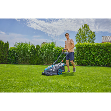 Kosiarka Gardena powermax duo 46 36v (czarno-szara, 2x akumulator i ładowarka w zestawie)