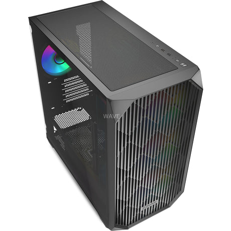 Obudowa mini tower Sharkoon mk3 rgb (czarna | 2x usb-a | 1x usb-c | rgb | szkło hartowane)