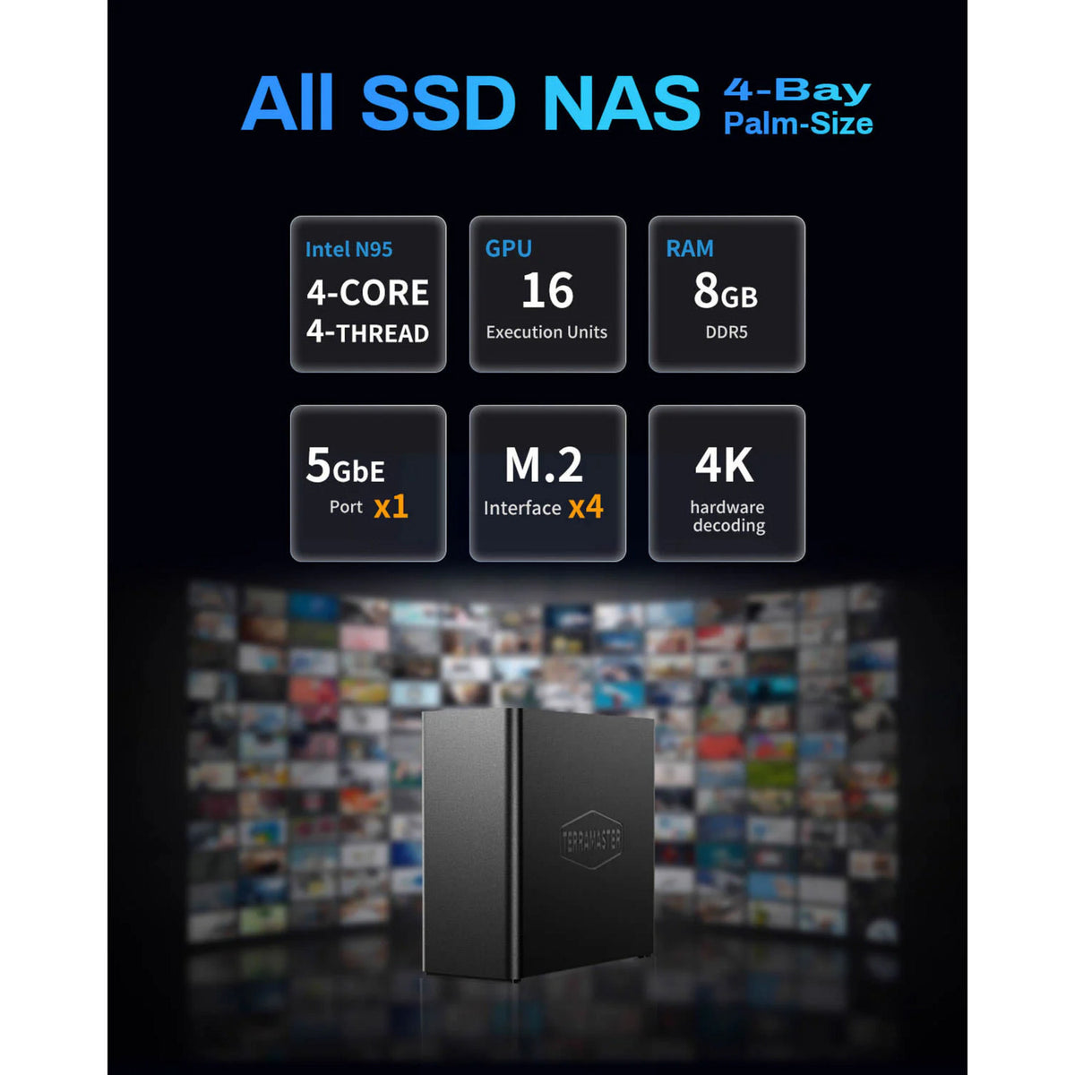 Terramaster f4 SSD NAS (czarny, 1x 5GBE, HDMI, USB)