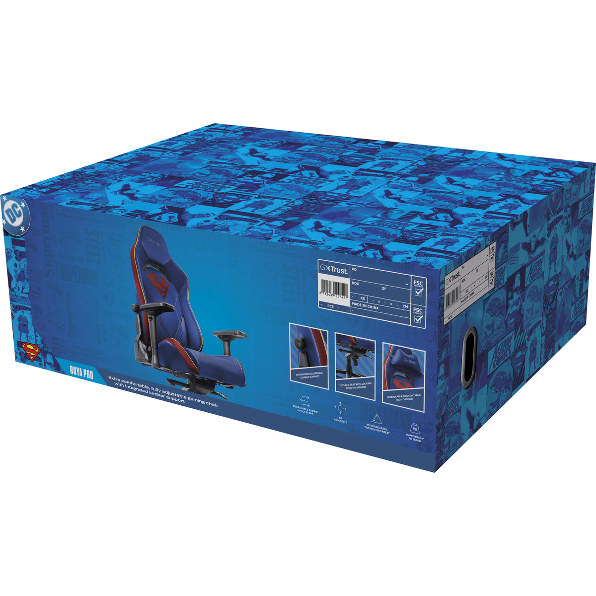 Fotel gamingowy Trust GXT 721SM Ruya Pro Superman (niebieski czerwony)