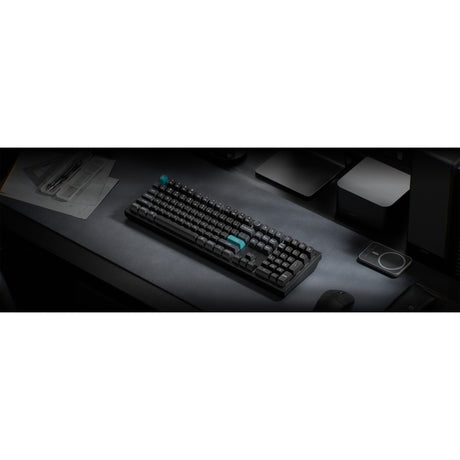 Keychron q6 ultra-m4 8k bezprzewodowa, niestandardowa klawiatura mechaniczna (czarna, układ amerykański (qwerty), jedwabny pom banan, 100%, rgb, hot swap, 8k, 2,4 ghz bluetooth 5.2 usb-c)