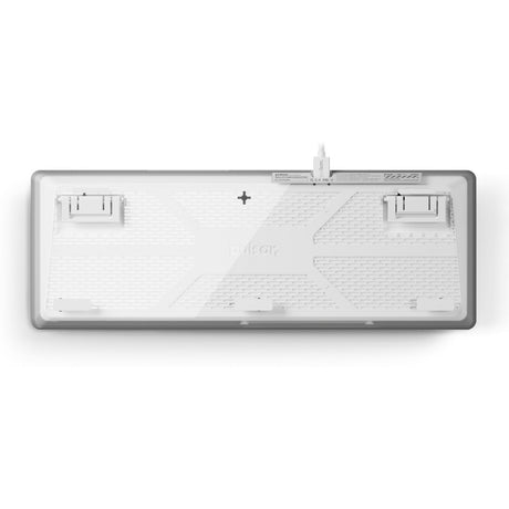 Mechaniczna klawiatura do gier Pulsar pcmk 2he tkl (biała, układ amerykański (qwerty), 80% (tkl), rgb, pbt podwójne klawisze, hot-swap)
