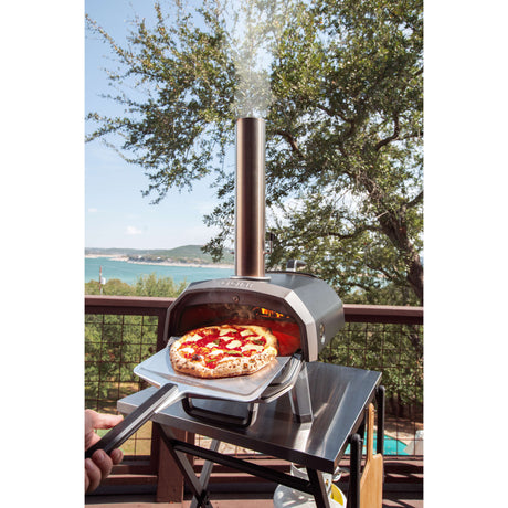 Wielopaliwowy piec do pizzy Ooni karu 2 (czarna stal nierdzewna, pizza 12 cali, drewno, węgiel drzewny i gaz)