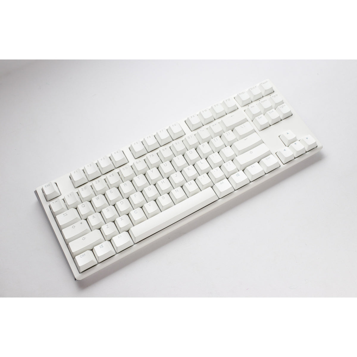 Klawiatura mechaniczna Ducky one 3, klasyczna, czysta biała tkl rgb (biała, układ amerykański (qwerty), wiśnia mx czerwona, 80% (tkl), diody rgb, podwójny strzał pbt, możliwość wymiany podczas pracy, mechanika szarlatanu)