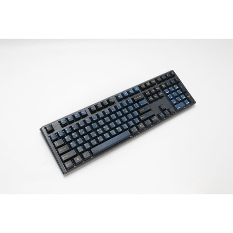 Ducky one 3 pro, klawiatura do gier (czarna, układ amerykański, wiśnia mx2a niebieska, dioda rgb, double-shot pbt, mechanika szarlatanu, hot swap)