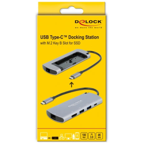 Delock Stacja dokująca USB Type-C z gniazdem m.2 (szara)
