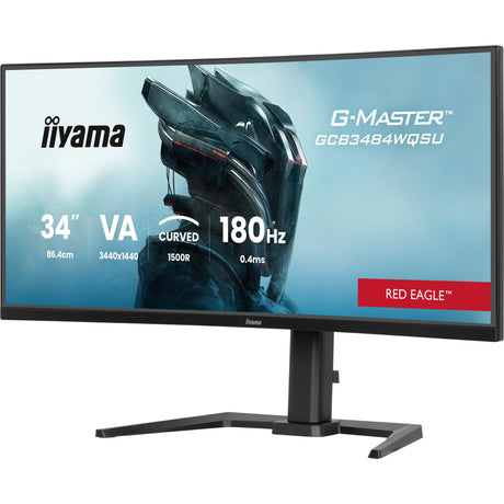 Iiyama G-Master Red Eagle GCB3484WQSU-B1 34 zakrzywiony ultrawide monitor do gier (czarny, 2x HDMI, Display Port, 2x USB-A, USB-B, 2x USB-C, 180 Hz)