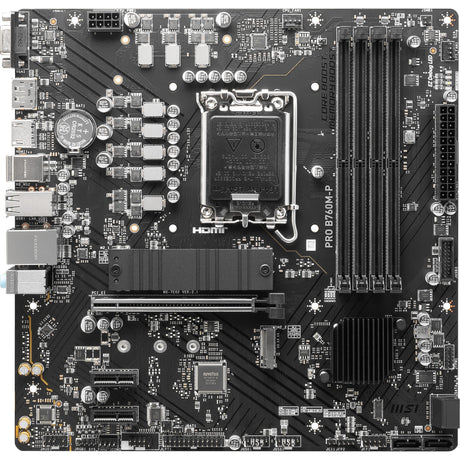 Płyta główna MSI Pro B760M-P z gniazdem 1700 (czarna, RAID, GB-LAN, dźwięk, µATX)