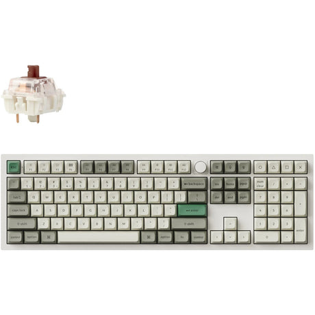 Klawiatura mechaniczna Keychron Q6 Max-P3 RGB (biała, układ US (QWERTY), Gateron Jupiter Brown, 100%, diody LED RGB, KSA double-shot PBT, hot swap, pokrętło, 2,4 GHz | Bluetooth 5.1 | USB-C)