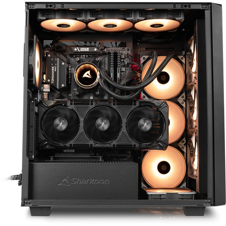 Sharkoon rebel c70g obudowa midi tower rgb (kolor czarnego drewna | 2x usb-a | 1x usb-c | rgb | szkło hartowane)