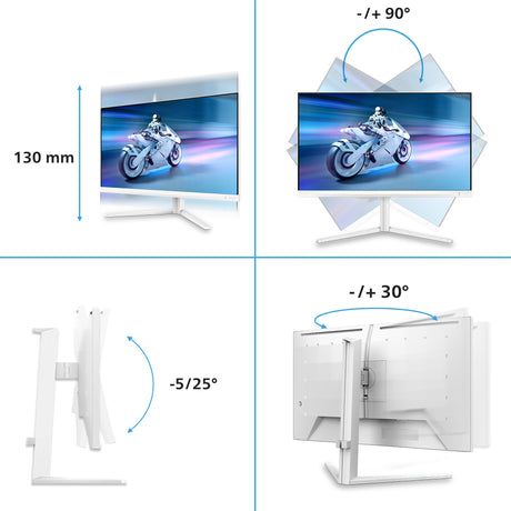 Monitor do gier Philips Evnia 27m2n5901a 27 4k UHD (biały, 2x HDMI, Display Port, 2x USB-A, USB-B, USB-C, 160 Hz 320 Hz)