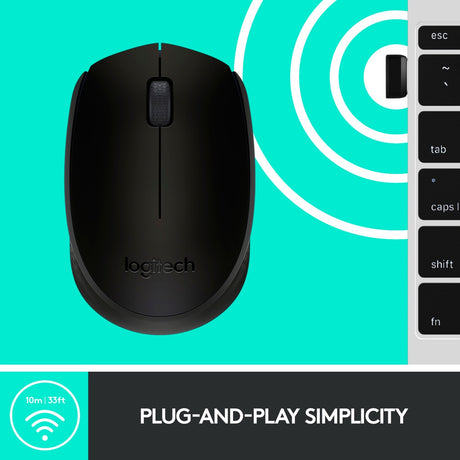 Mysz Logitech B170 (czarna, bezprzewodowa)