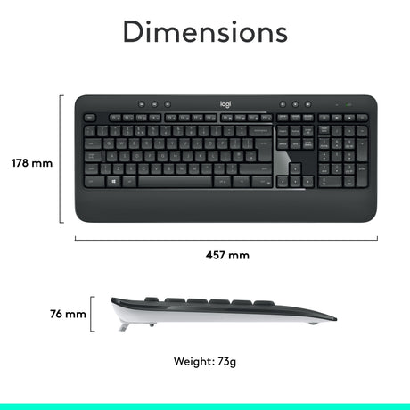 Zestaw bezprzewodowej klawiatury i myszy Logitech mk540 qwerty