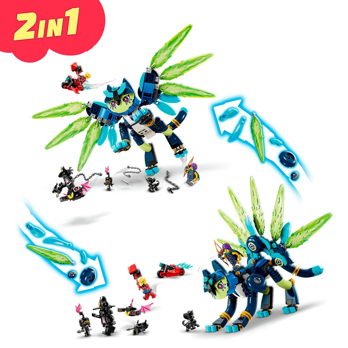 Lego dreamzzz - zabawka konstrukcyjna Zoey i Zian, kocia sowa (71476)