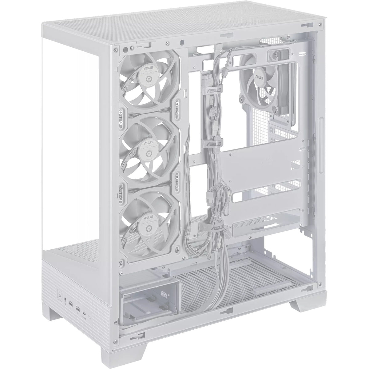 Obudowa midi tower Asus a31 plus (biała | 2x USB-A | 2x USB-C | szkło hartowane)