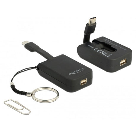 Delock Brelok na klucze z adapterem USB-C > mini display port (czarny, 4k 60 hz)
