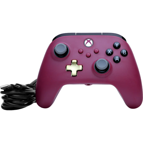 Kontroler przewodowy Powera Advantage Plus do konsoli Xbox Series X|s – Ruby (ciemnoczerwony, Xbox Series X|s, Xbox One, PC)