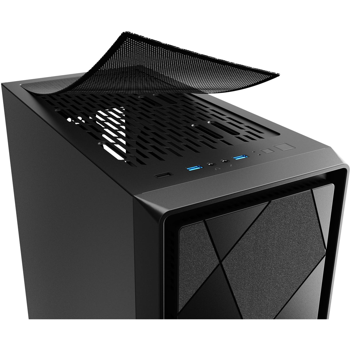 Czarna obudowa midi tower Sharkoon vs8 (czarna | 3x USB-A)