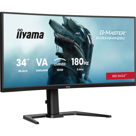 Iiyama G-Master Red Eagle GCB3484WQSU-B1 34 zakrzywiony ultrawide monitor do gier (czarny, 2x HDMI, Display Port, 2x USB-A, USB-B, 2x USB-C, 180 Hz)